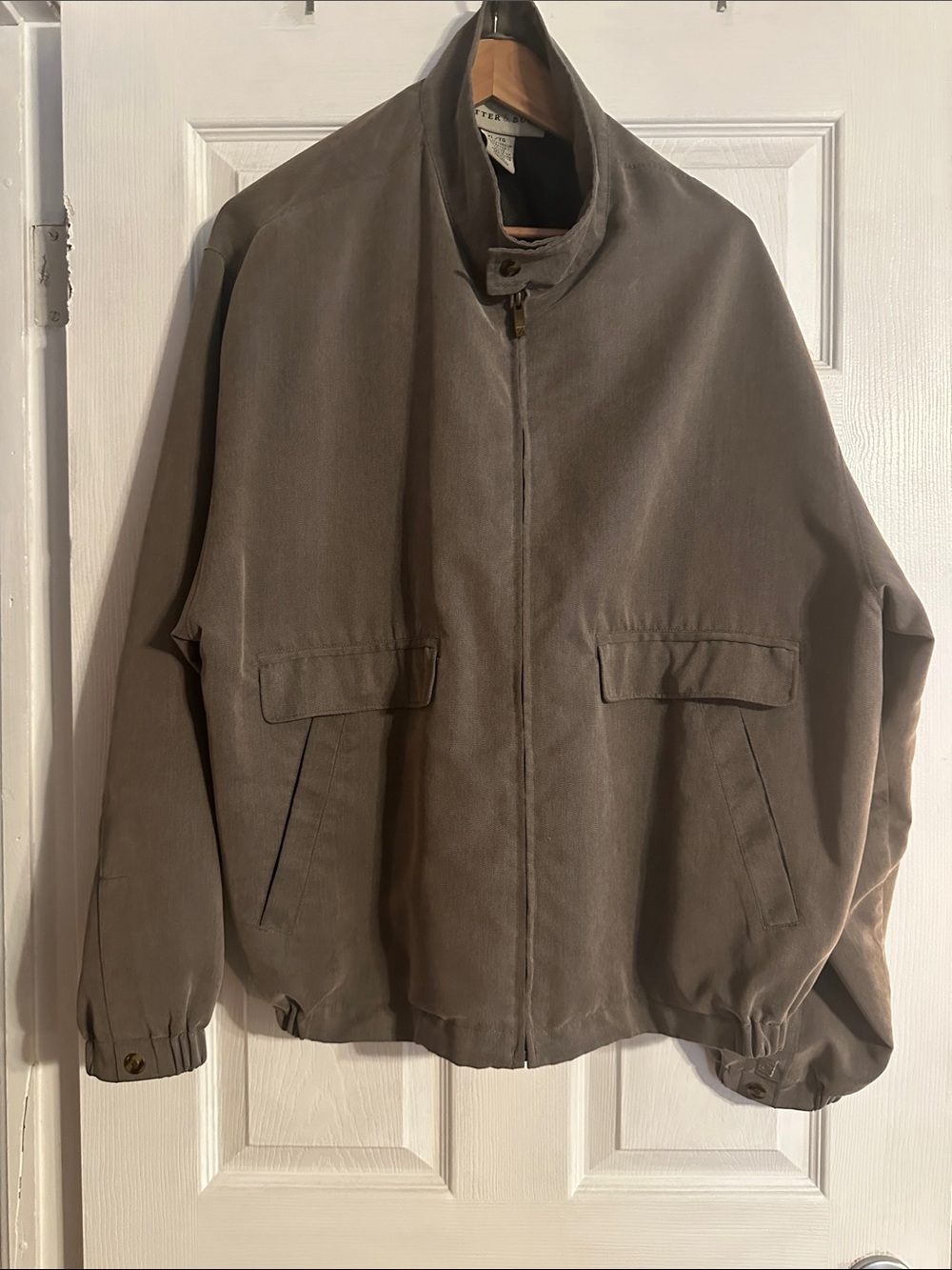 Cutter & Buck - Brown Cotton Bomber Jacket - Classic Stand Collar